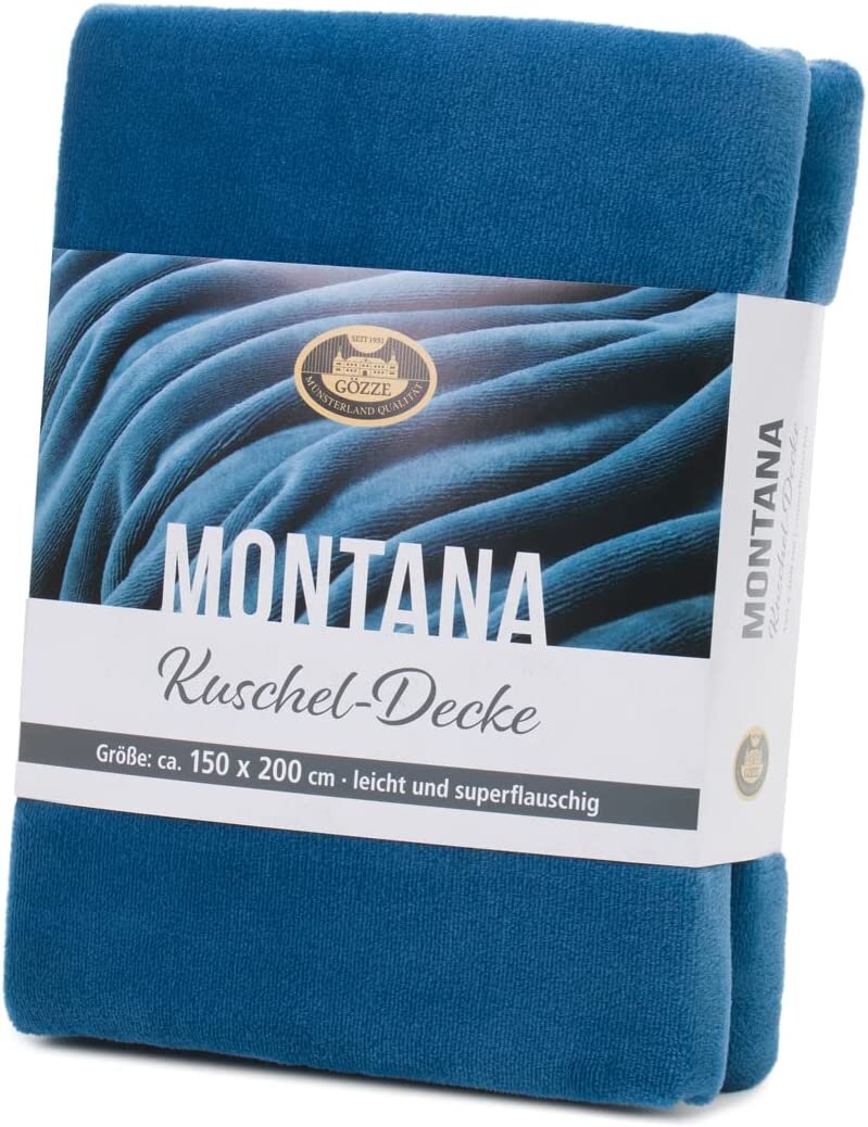 Gözze Wohndecke Montana uni 150 x 200 cm marineblau