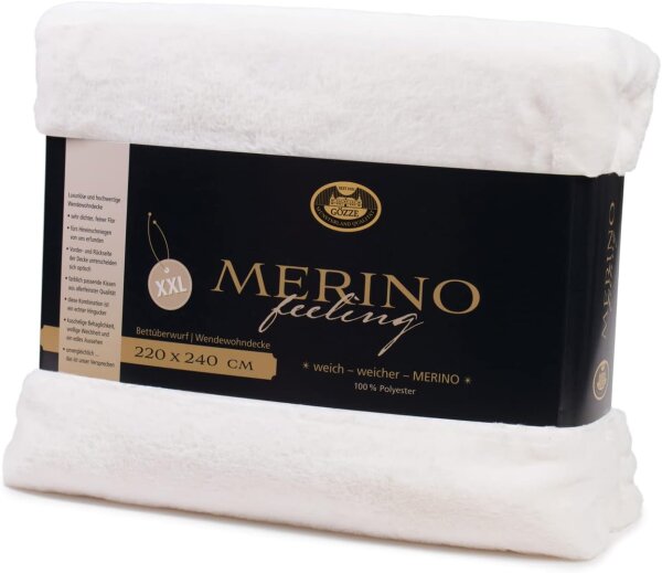 Gözze Wendewohndecke Merino 220 x 240 cm wollweiß