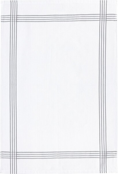 Kracht Küchenhandtuch Waffelpiqué Rand Baumwolle 50 x 70 cm anthrazit