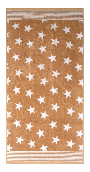 Frottierserie Stars beige Duschtuch (70 x 140 cm)