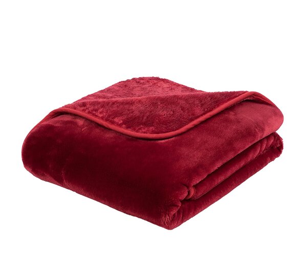 Gözze Kuscheldecke Cashmere-Feeling Premium 180 x 220 cm rot (37)