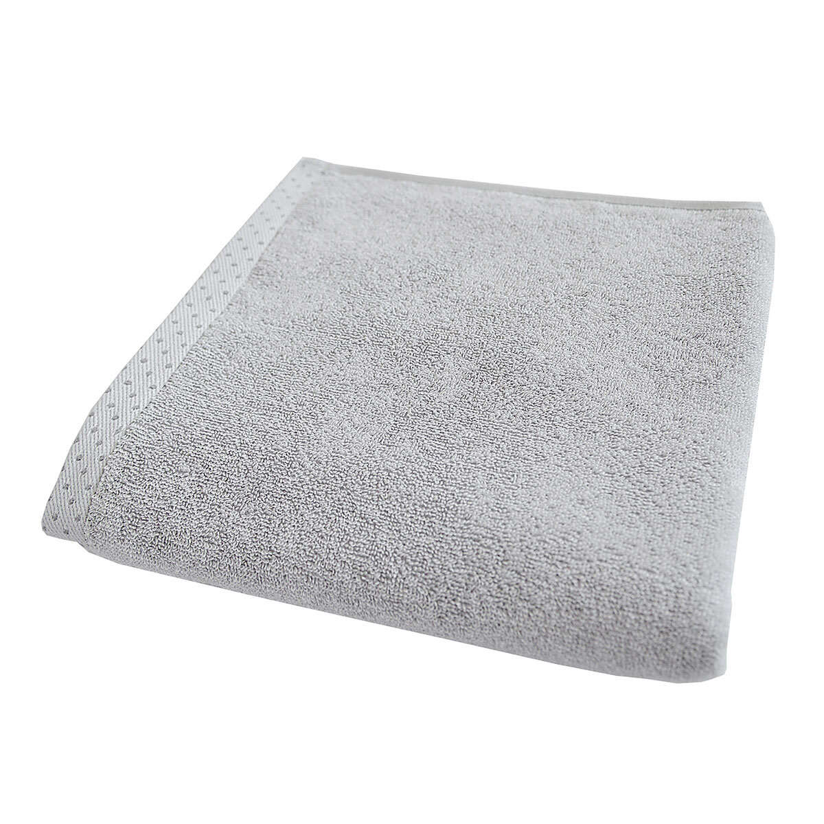 Dyckhoff Frottierserie Basic Line Pnktchen Bordre silber Handtuch (50 x 100 cm)