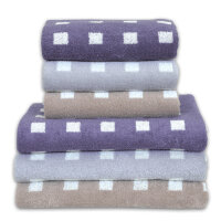 Frottierserie Karo beige Handtuch (50 x 100 cm)