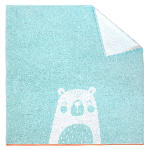 Dyckhoff Kinder-Frottierserie Friends BEAR mint Kinderbadetuch (100 x 100 cm)