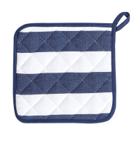 Topflappen Küchenserie Blockstreifen blau