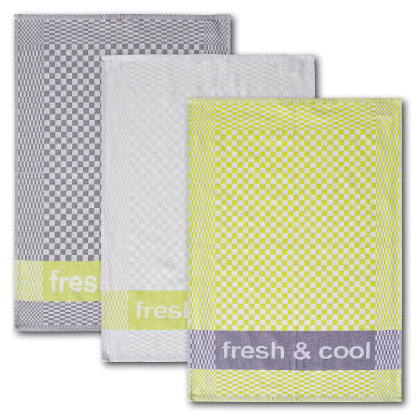 Geschirrtuch 3er-Set fresh & cool 100 % Baumwolle