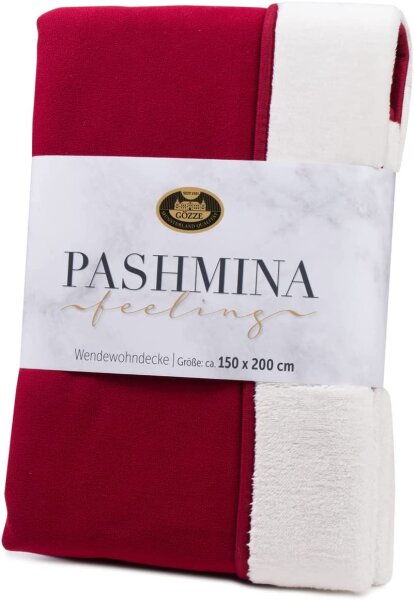 Gözze Wendewohndecke Pashmina-Feeling uni 150 x 200 cm karminrot