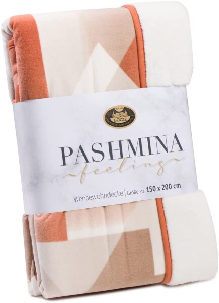 Gözze Wendewohndecke Pashmina-Feeling JAMORA 150 x 200 cm zimt