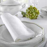 6er-Pack Stoffserviette Vollzwirn Damast Atlaskante weiß